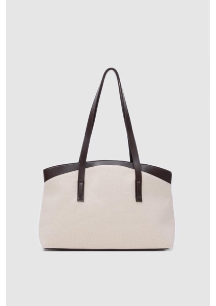 Citta Kanvas Tote Bag Kahverengi
