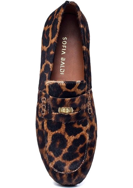 Foal Leopar Hakiki Deri Kadın Loafer fırsatları