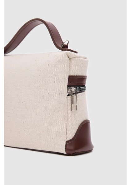Yoko Box Bag El ve Çapraz Omuz Çanta Krem-Taba fırsatları