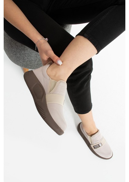 Umaro Kadın Paraşüt Kumaş Bej Vizon Günlük Ayakkabı fiyatları