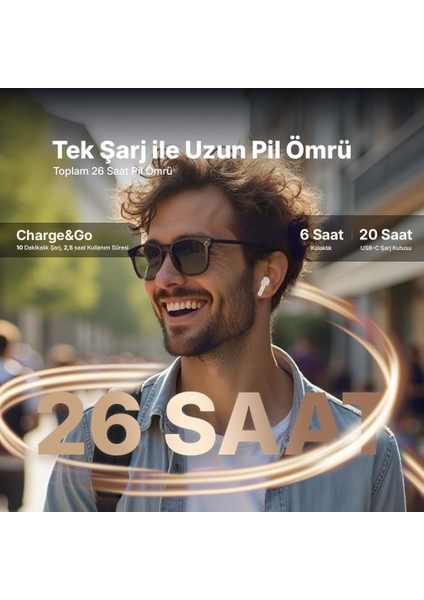 Airbeat Pro Gerçek Kablosuz Tws Bluetooth Kulaklık Beyaz 2KM161