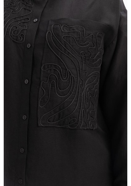 Kadın Nakış Detaylı Keten Pantolonlu Takım fırsatları