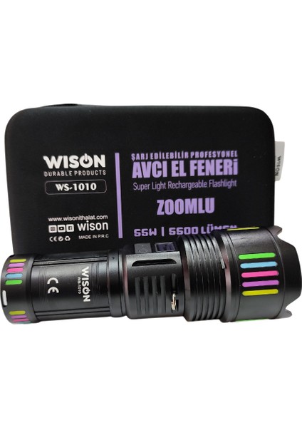 WS-1010 55W 5500 Lümen Profesyonel Şarj Edilebilir El Feneri