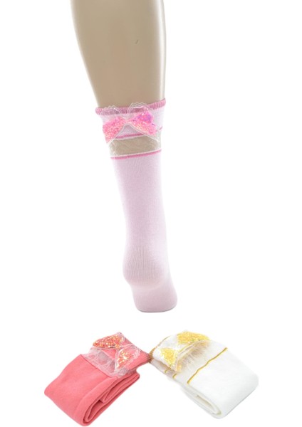 Ekinoks 3 Lü Tüllü Kanatlı Diz Altı Çocuk Çorap