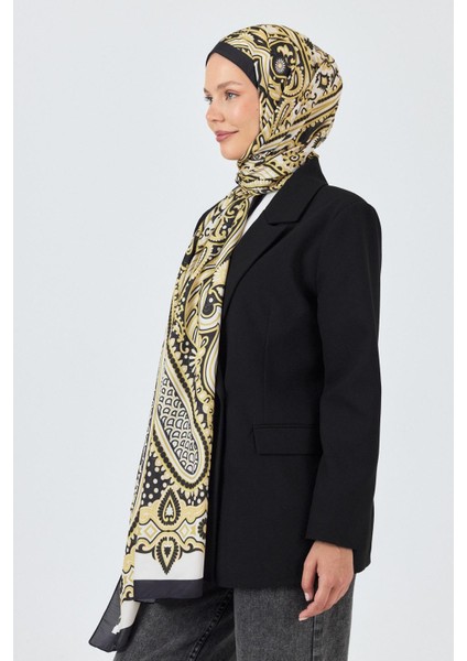 Siyah-Gold Retro Desenli Şal 5684 fiyatları
