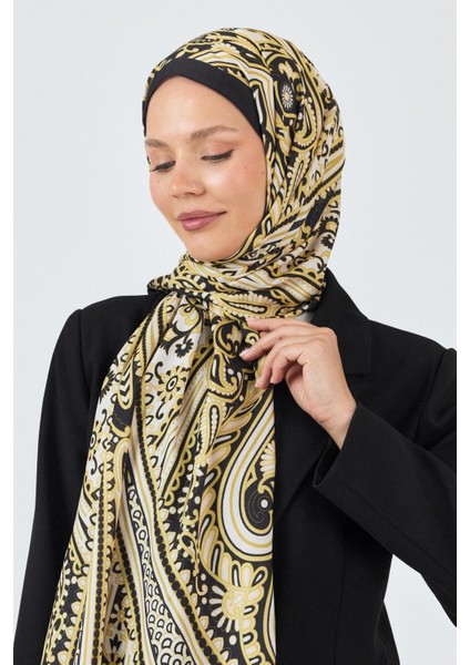 Siyah-Gold Retro Desenli Şal 5684 modelleri