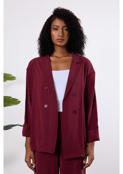 Bordo Regular Astarsız Mevsimlik Ceket modelleri