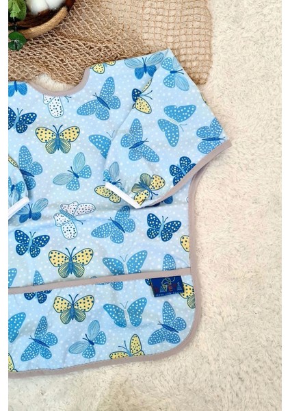 Butterfly Desenli Sıvı Geçirmez Unisex Aktivite ve Mama Önlüğü 6-24 Ay fırsatları
