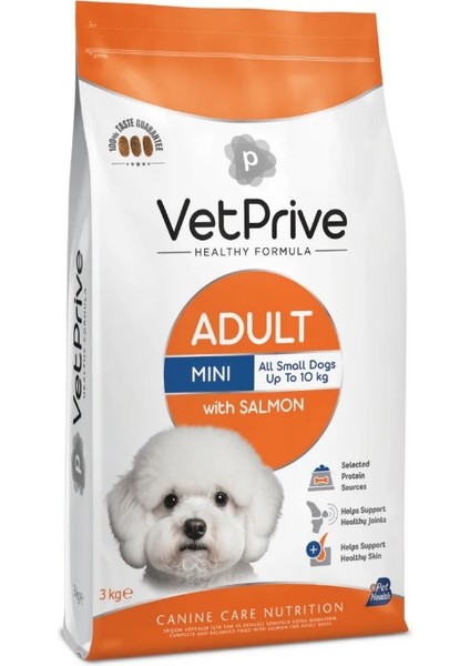 Mini ve Küçük Irk Yetişkin Köpek Maması Somonlu 3 kg