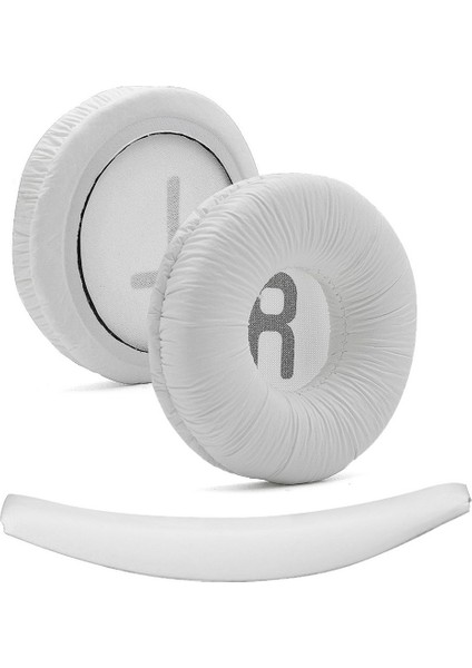 Jbl T450BT T500BT T560 ile Uyumlu Kulaklık Yastığı Pedi ve Kafa Bandı Jbl 510 T 520 Kafa Pedi Kulaklık Süngeri Yastığı Üst Band Deri Yastık Bellek Köpük-Beyaz