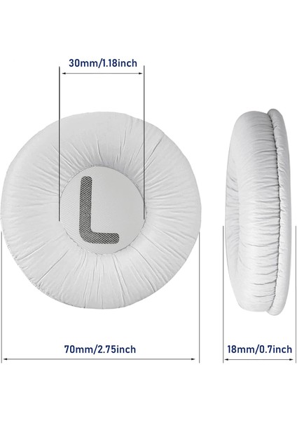 Jbl T450BT T500BT T560 ile Uyumlu Kulaklık Yastığı Pedi ve Kafa Bandı Jbl 510 T 520 Kafa Pedi Kulaklık Süngeri Yastığı Üst Band Deri Yastık Bellek Köpük-Beyaz