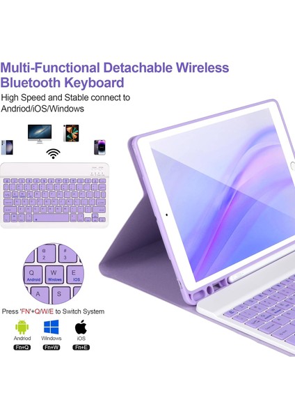 Apple iPad 7-8-9.nesil 10.2 uyumlu Için Çıkarılabilir Bluetooth Türkçe Klavyeli Kılıfı fiyatları