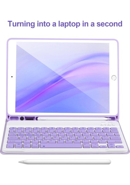 Apple iPad 7-8-9.nesil 10.2 uyumlu Için Çıkarılabilir Bluetooth Türkçe Klavyeli Kılıfı modelleri