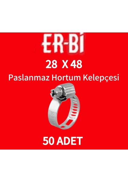 19-26 mm Paslanmaz Metal Hortum Kelepçesi – 50 ’li Paket