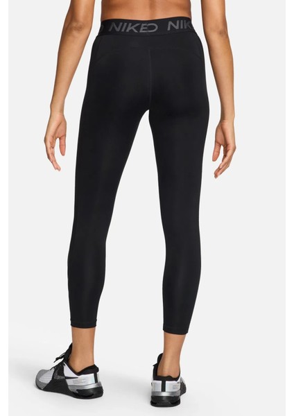 Pro Dri-Fit Women's Mid Rise 7/8 Graphic Leggings Kadın Spor Antrenman Tayt Siyah fiyatları