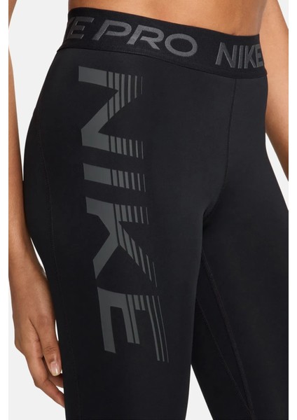 Pro Dri-Fit Women's Mid Rise 7/8 Graphic Leggings Kadın Spor Antrenman Tayt Siyah fırsatları