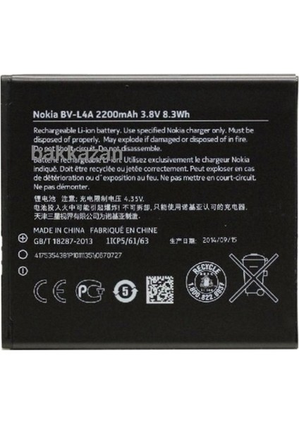 Nokia Lumia 535-635- 830 Pil Batarya BV-L4A Senalstore