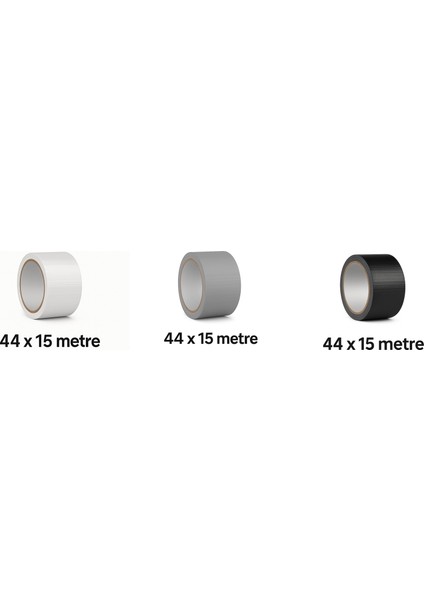 Bez Tamir Bantı (Duct Tape) 44MMX15MT 3 Renk Gri+Siyah+Beyaz