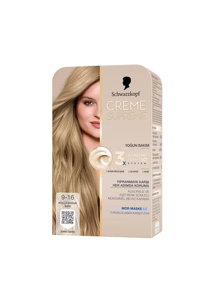 Creme Supreme Saç Boyası Küllü Soğuk Sarı 9-16