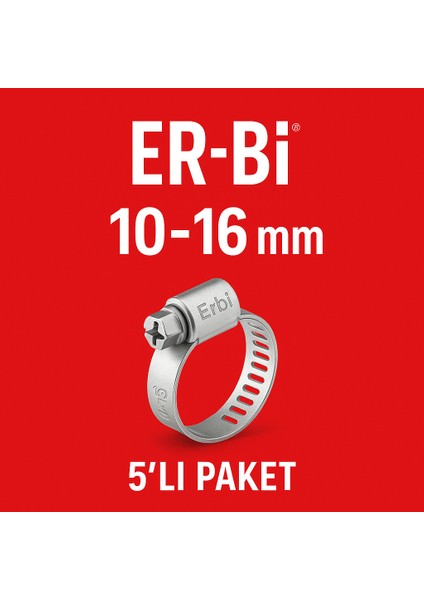 8-13 mm Paslanmaz Metal Hortum Kelepçesi – 5 ’li Paket