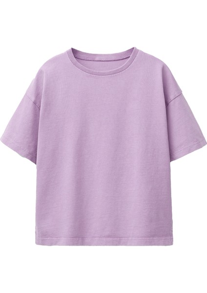 Kız Çocuk T-Shirt 4'lü Set %100 Pamuk Kısa Kol Günlük Tarz 4 Renk Seçeneği indirimleri