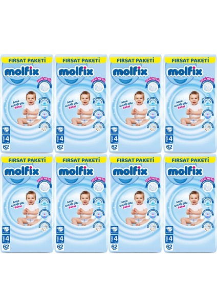 Bebek Bezi Beden: 4 (7- 14KG) Maxi 496 Adet Dev Ekonomik Fırsat Pk