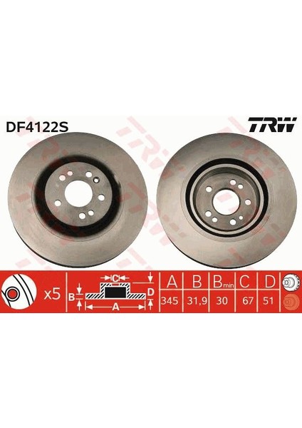 Fren Dıskı On Mercedes Ml-Class W163 98 05 A1634210512