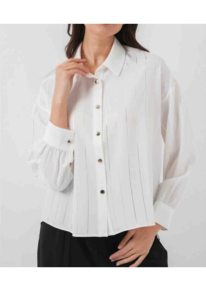 Gümüş Çizgili Gömlek modelleri