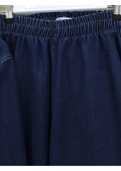 Beli Lastikli Boydan Düğmeli Ceket Pantolon Kot Takım