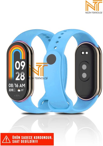 Xiaomi Mi Band 8 / 9 / 10 Uyumlu Metal Girişli Klasik / Spor Yumuşak Silikon Kordon