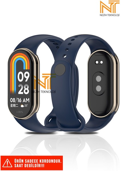 Xiaomi Mi Band 8 / 9 / 10 Uyumlu Metal Girişli Klasik / Spor Yumuşak Silikon Kordon