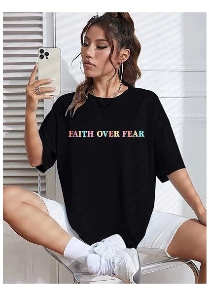 Bisiklet Yaka Baskılı T-Shirt - Siyah