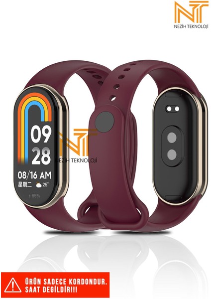 Xiaomi Mi Band 8 / 9 / 10 Uyumlu Metal Girişli Klasik / Spor Yumuşak Silikon Kordon