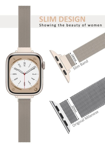 Apple Watch Seri 2/3/4/5/6/7/8/9/10/se/se2 38/40/41MM ve Seri 10 42MM Uyumlu Hasır Metal Kordon modelleri
