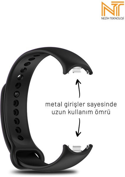 Xiaomi Mi Band 8 / 9 / 10 Uyumlu Metal Girişli Klasik / Spor Yumuşak Silikon Kordon fiyatları