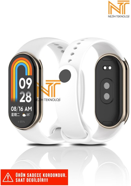 Xiaomi Mi Band 8 / 9 / 10 Uyumlu Metal Girişli Klasik / Spor Yumuşak Silikon Kordon