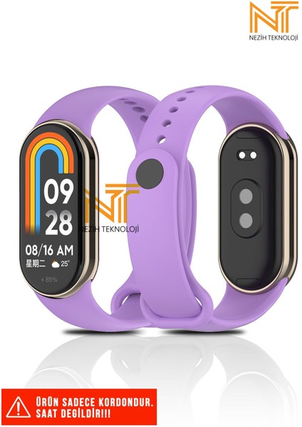 Xiaomi Mi Band 8 / 9 / 10 Uyumlu Metal Girişli Klasik / Spor Yumuşak Silikon Kordon