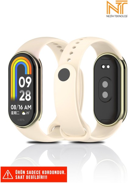Xiaomi Mi Band 8 / 9 / 10 Uyumlu Metal Girişli Klasik / Spor Yumuşak Silikon Kordon