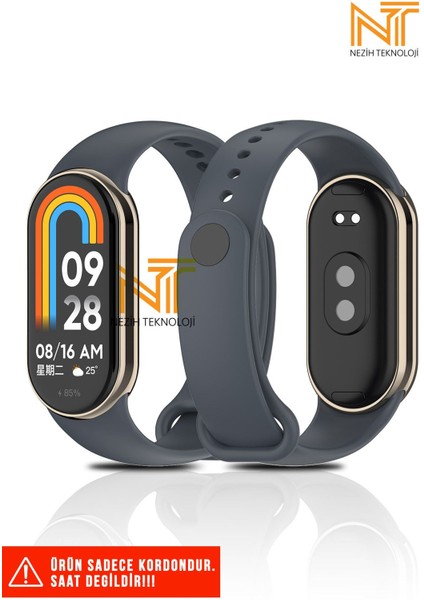Xiaomi Mi Band 8 / 9 / 10 Uyumlu Metal Girişli Klasik / Spor Yumuşak Silikon Kordon