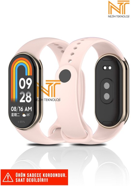 Xiaomi Mi Band 8 / 9 / 10 Uyumlu Metal Girişli Klasik / Spor Yumuşak Silikon Kordon
