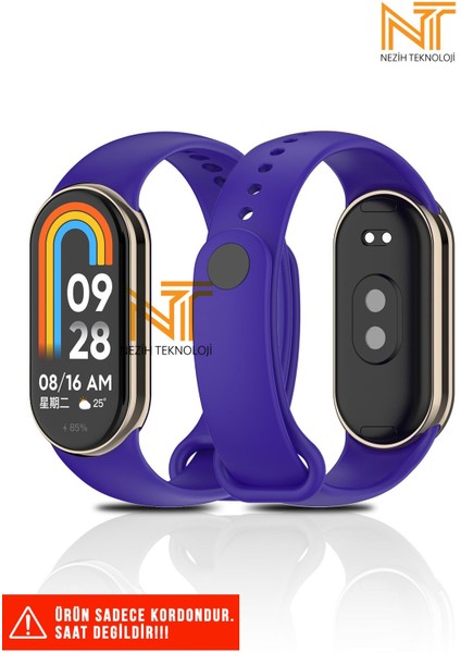 Xiaomi Mi Band 8 / 9 / 10 Uyumlu Metal Girişli Klasik / Spor Yumuşak Silikon Kordon