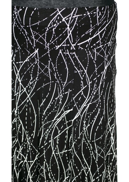 Kadın Arzu Korsajlı 6 Parçalı Asimetrik Çizgiler Siyah Etek D52 fiyatları