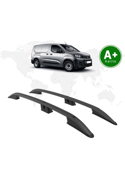 Peugeot Partner Tavan Çıtası Uzun Şasi 2019 Model ve Sonrası Siyah