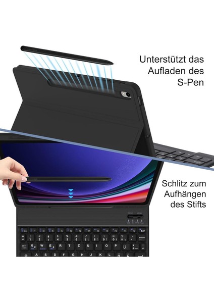 Samsung Tab S10 Fe/s9 Fe 10,9 Uyumlu Bluetooth Türkçe Q Klavyeli Kılıfı (Tablet Değildir) Kapak
