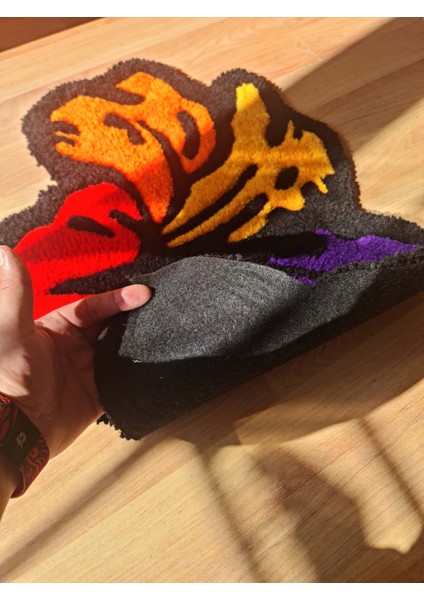 Renkli Çiçek El Yapımı Tufting Halı