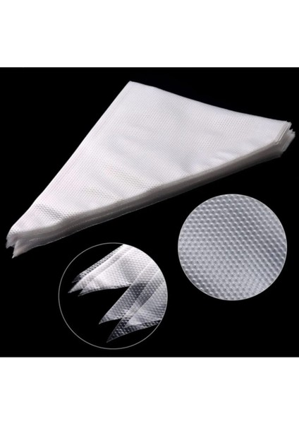 100'lü Krema Sıkma Torbası Kullan At Krem Şanti Torbası Pasta Süsleme Yazı Yazma Torbası 10" fiyatları