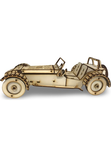 179 Parça Lotus Seven Ahşap Maket - Spor Araba Ahşap Maketi - 3D Klasik Araba Puzzle