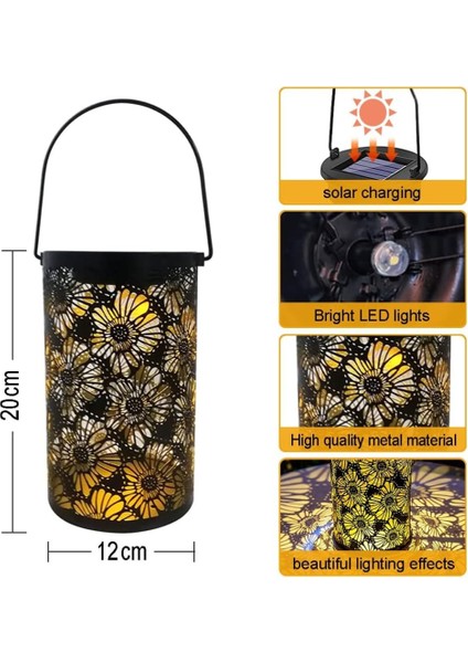 10WATT Çiçek Desenli Güneş Enerjili Solar Dekoratif Bahçe Armatürü