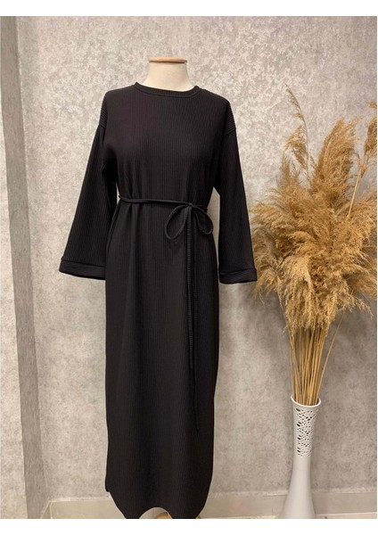25Y61512 Elbise Fitilli Bel Bağcıklı - Rita - 25Y61512 - Siyah - Standart