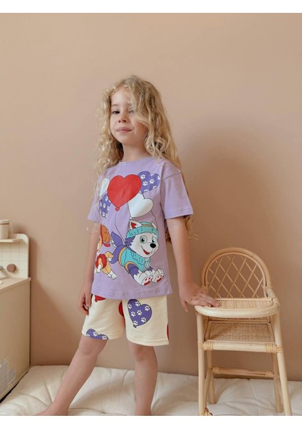 Yigit Butik Baskılı Şortlu Kız Çocuk Takım fırsatları